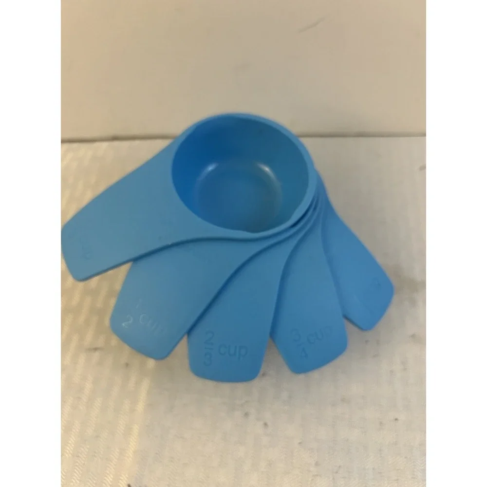 Tupperware Measuring Cups 5 Double Spouts & Curved Handles Blue Replacement